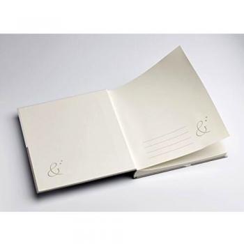 Álbum de Fotos Tradicional de Boda Juntos - 50 Páginas Blancas + Hojas de Cristal - 200 Fotos - Cubierta Gris 28x30,5 cm