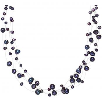 Pendientes de Perlas de Agua Dulce en Plata Esterlina - 1 ct, Collar de Perlas Barrocas Azules 925 Plata Esterlina