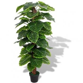 vidaXL Planta de Taro Artificial con Macetero 145 cm Verde Maceta de Plástico