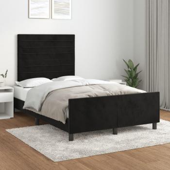 Cabecero de terciopelo negro 120x190 cm con estructura de cama Vidaxl Negro