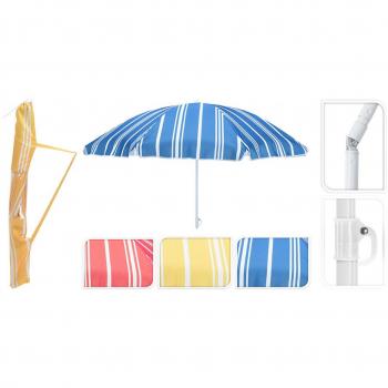 Sombrilla de playa a rayas de 180 cm