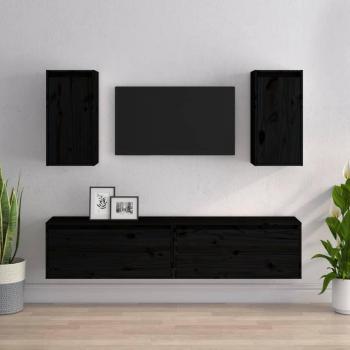 vidaXL Muebles para TV 4 piezas madera maciza de pino miel