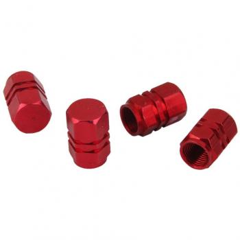 MagiDeal 4x Tapas Tapones Válvulas Cubierta de Neumático Aluminio para LLanta de Camión Coche Color Rojo