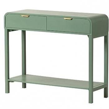 Consola Adda Home MDF Pino Verde Dorado 90x32x75 cm - Perfecto para la Entrada - Espacio de Almacenamiento Adicional