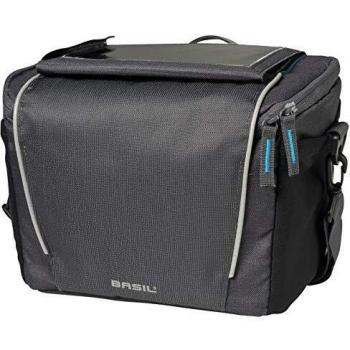 Basil Lenkertasche-2179225120 Borsa per manubrio, Unisex Adulto, Grafite, 7 litri