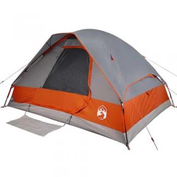 Tienda de campaña iglú para 4 personas impermeable gris naranja