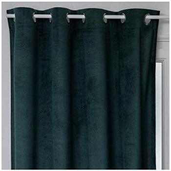 Cortina Opaca de Terciopelo Otto - Verde Cedro - 140 x 260 cm - con Ojales