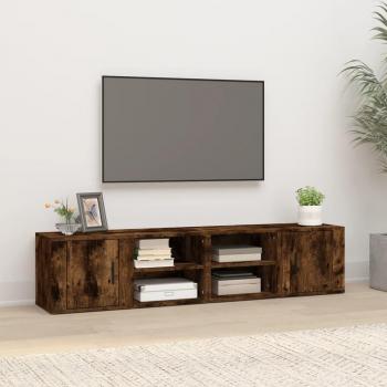 Mueble para TV 2 uds madera contrachapada roble ahumado 80x31,5x36 cm marrón
