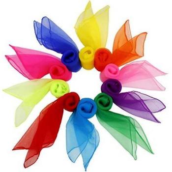 FT-SHOP Pañuelos de Baile 20 Piezas Pañuelos de Malabares Multicolor Cuadrado Pañuelos Mágicos de Seda para Niños Chicas Actividades de Fiesta decoración y Juegos Accesorios 60 * 60cm 10 Colores