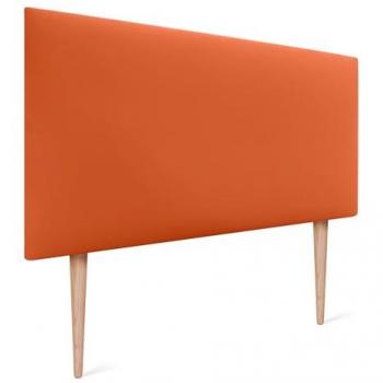 Cabecero Tapizado de Polipiel Liso AQUALINE Naranja 95x105cm con Patas para Camas 70/80/90