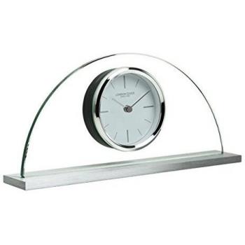 London Clock Magnitude Mantel Clock, Silver, 12.5 x 26.5 x 5cm