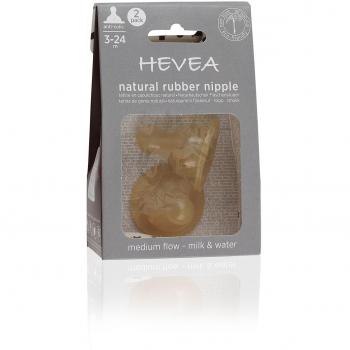 Hevea HE223357 - Pack de 2 tetinas, flujo medio