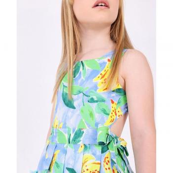 Vestido espalda descubierta con estampado tropical