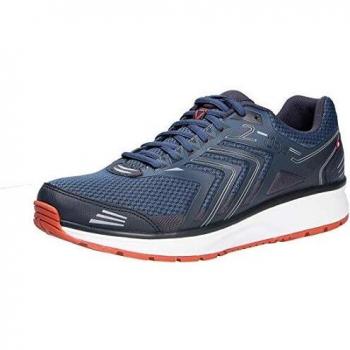 Flash Dark Blue PU Leather & Textile Men's Sneakers