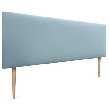 Cabecero Tapizado de Polipiel Liso AQUALINE Celeste con Patas 160x105cm para Camas 150/160