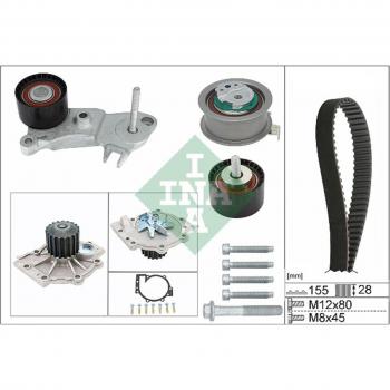 Bomba de agua + kit de correa de distribución INA 530 0762 30 para Volvo XC60