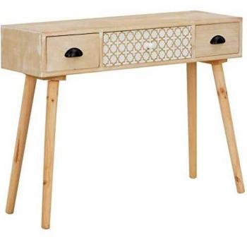SengentoStyle Wandtafel met 3 lades 100x30x73 massief grenenhout