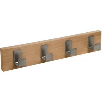 NESU Percha de Madera y Zamak con 4 Colgadores
