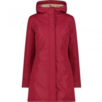 CMP Women's Dark Red Parka with Fixed Hood - Size 48