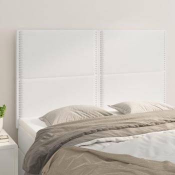 Cabeceros 4 unidades cuero sintético blanco 72x5x78/88 cm Vidaxl
