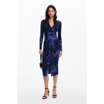 Blue Floral Midi Dress