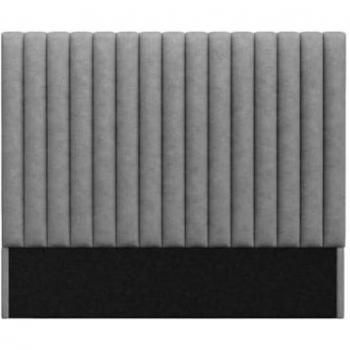 Cabecero de cama SARAH - 160 cm - Tela Gris con costuras verticales