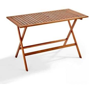 Mesa de jardín rectangular de madera de eucalipto Oviala