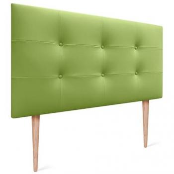 Cabecero Acolchado Capitone 8cm Grosor Tapizado en Polipiel Verde para Cama Individual y Matrimonio (95x115cm)