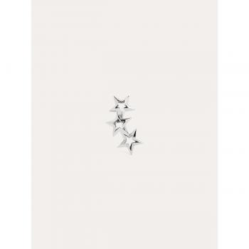 Pendiente Suelto Singularu 3 Star Plata - Elegante Pendiente en Plata de Ley 925 con Acabado Baño de Rodio y Cierre Tuerca a Presión