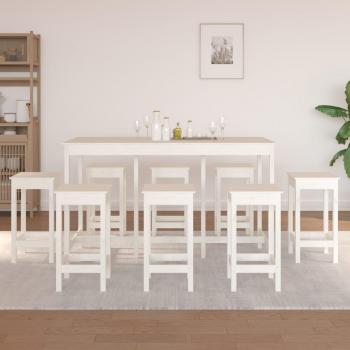 Conjunto de barra de madera de pino sólido blanco 9 PCs