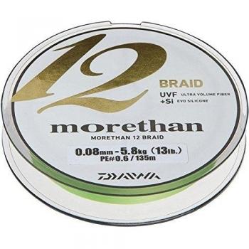 Daiwa - Morethan 12 Braid 135, Color Chartreuse, Talla 0.180 mm