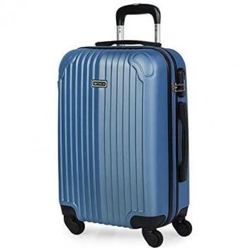 Maleta de Viaje Cabina Rígida 4 Ruedas 55 cm Trolley ABS. Equipaje de Mano. Pequeña Resistente Cómoda y Ligera. Low Cost Ryanair. Estudiante. Calidad y Diseño. T71550, Color azul zafiro