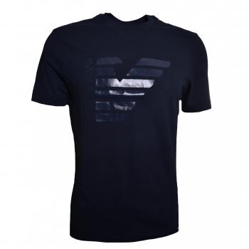 Armani Jeans Men's Blue Medium T-Shirt with Large Eagle Logo