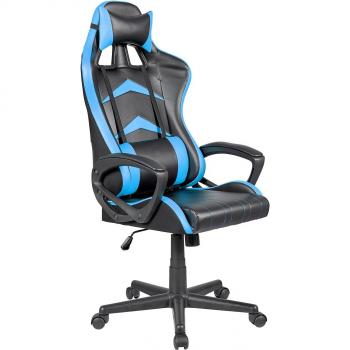 Silla Gaming Racing en PVC y Nylon Negra y Azul