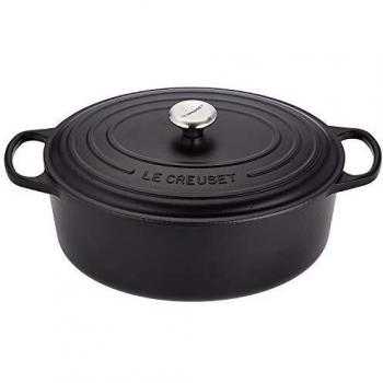 Le Creuset Oval Cast Iron Cocotte 35cm Matte Black Signature