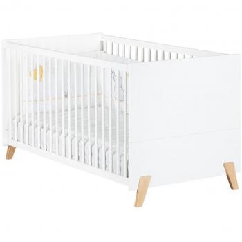 Cama Evolutiva Little Big Bed 140x70 cm Color Natural con Comoda 2 Puertas y Niche