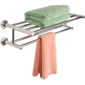 Toallero Secador de Toalla Baño Repisa Barra Estante de Pared 2 Estantes Acero Inoxidable