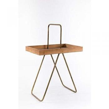 Mesa Auxiliar Hierro y Madera Nórdico Bronce 54 x 34 x 80