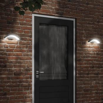 Lámparas de pared LED de exterior 2 uds aluminio fundido color blanco y negro vidaXL