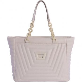 Bolso de hombro Karen color marfil con cremallera