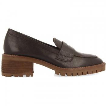 Mocasines de Piel Color Moka con Piso Track para Mujer - Gioseppo