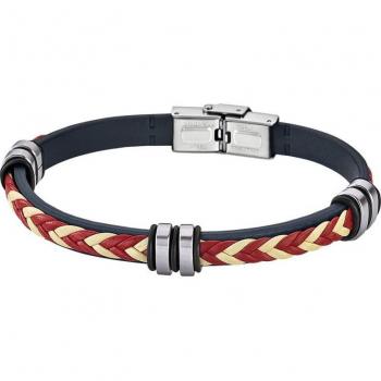 Pulsera Lotus Style Urban Man LS1829-2/7 Acero Piel Trenzada Azul Roja Amarilla Hombre