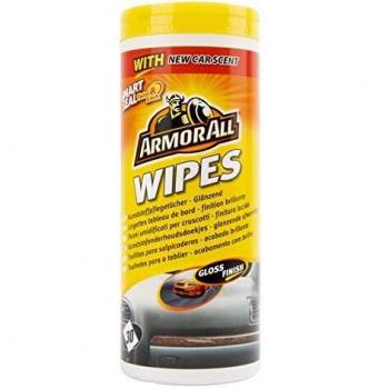 Armor All® - Toallitas para salpicaderos acabado brillante para el cuidado de tu coche - Limpia, abrillanta y protege rápido en un paso - 30 unidades