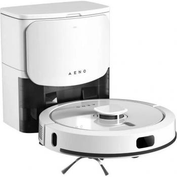 AENO RC4S Robot Aspirador con Base de Autovaciado, Limpieza en Seco y Húmedo, Control Inteligente por App, Filtro HEPA, Tanque 2-en-1 Blanco