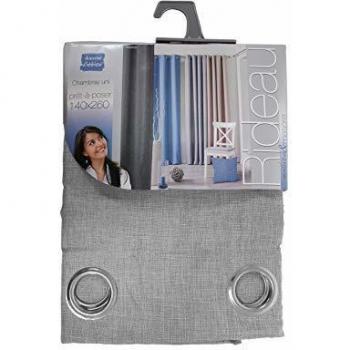 Cortinas y visillos NEWTON en Gris, 140 x 260 cm, con 8 ojales