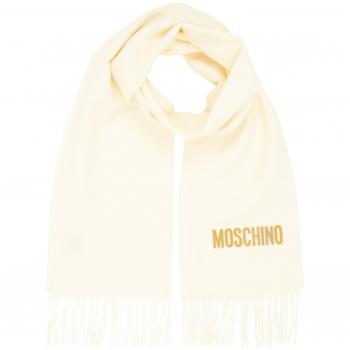 Moschino Wool Scarf, Stay Warm and Elegant this Winter, White female, Size: ONE SIZE