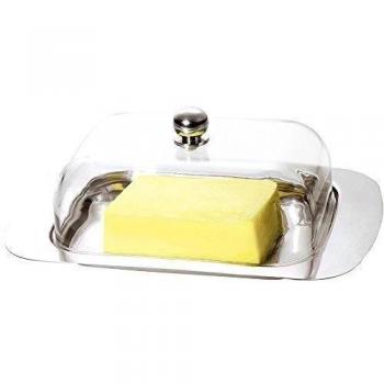 Bergner RB-4058 - Mantequera de acero inoxidable, 18,7 x 12,3 cm