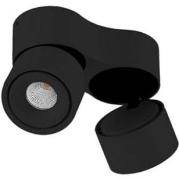 Foco empotrado LED Rotari, 6,1W, 2 luces, negro de aluminio