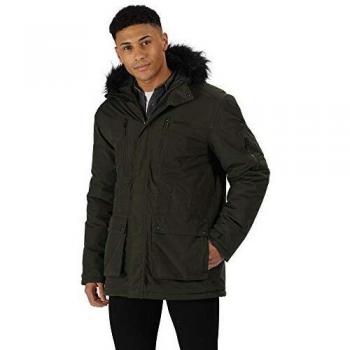 Regatta Salinger - Parka impermeable y transpirable para hombre, con aislamiento térmico, Hombre, Chaqueta aislante impermeable., RMP235 90570, verde oscuro, L