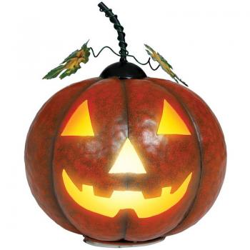Calabaza Metálica Naranja Iluminada 16 cm